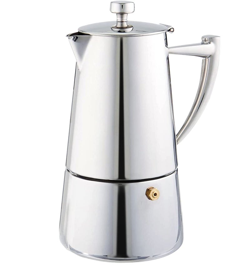 Cuisinox كوزينوكس COF-10R روما ماكينة إسبريسو موكا من الستانلس ستيل بسعة 10 أكواب للموقد - Image 1